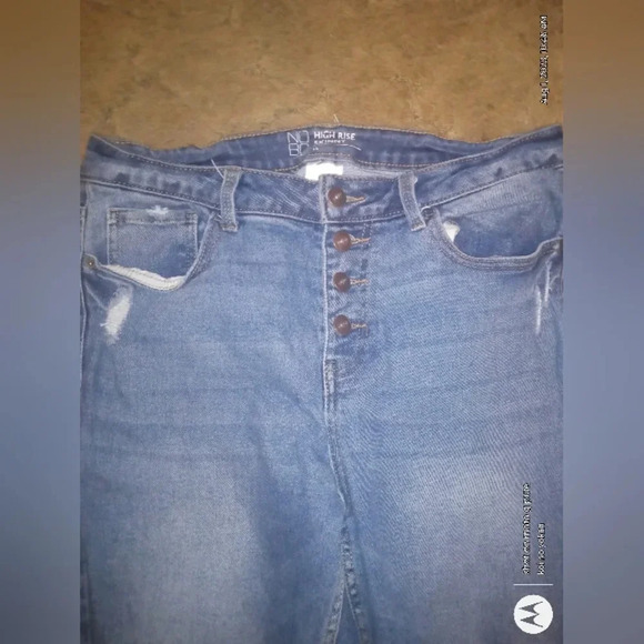 Nobo High Rise Button Up Distressed Skinny Jeans sz 15 - Picture 3 of 7